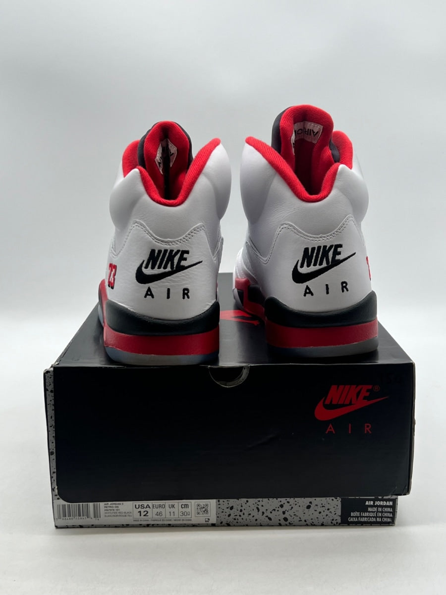 Jordan 5 Retro Fire Red Black Tongue (2025) 12 (Lightly Worn Pre-Owned)JordanWhite/Fire Red/Black - Image 6