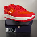 Nike Air Force 1 Low '07 ATL 9.5 (Moderately Worn Pre-Owned)NikeUniversity Red/Bright Crimson-Picante Red-Sail-Metallic Silver - Image 1