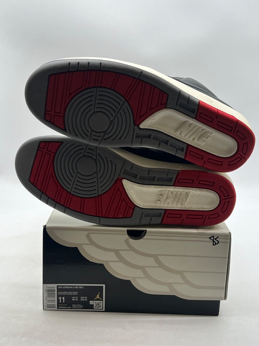 Jordan 2 Retro Black Cement 11 (Lightly Worn Pre-Owned)JordanBlack/Cement Grey/Fire Red/Sail - Image 8