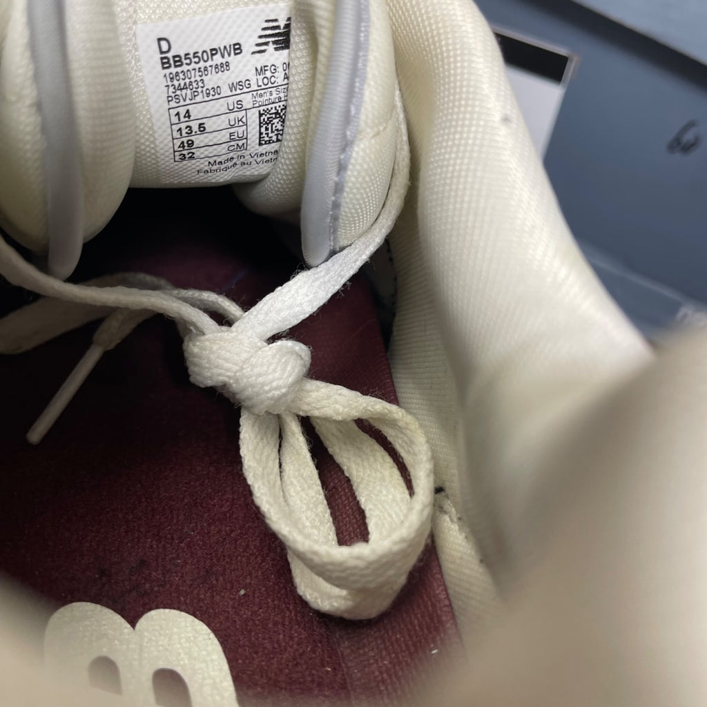 New Balance 550 White Natural Indigo Burgundy 14 (Moderately Worn Pre-Owned)New Balance - Image 6