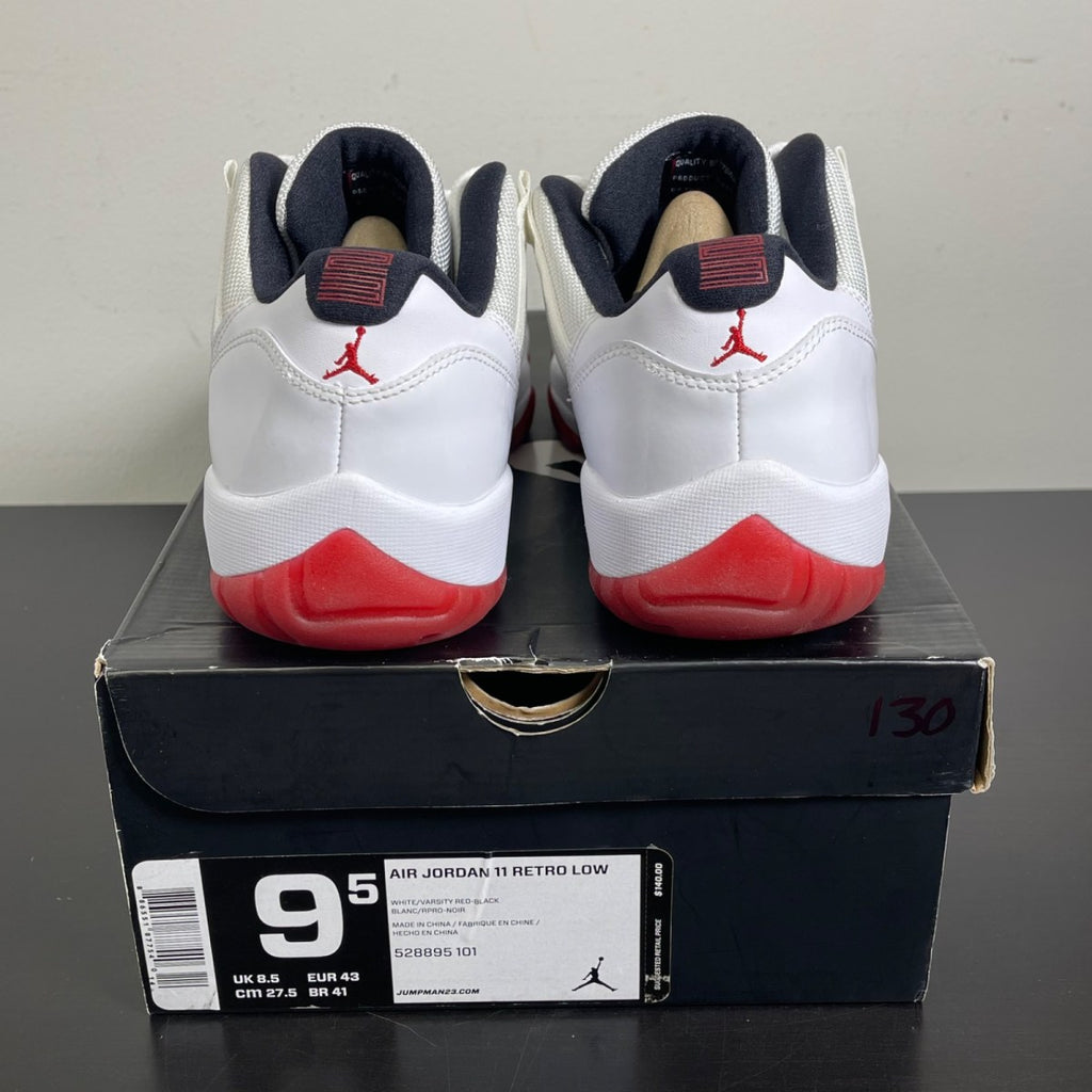 Jordan 11 Retro Low White Red (2012) 9.5 (Moderately Worn Pre-Owned)JordanWhite/Varsity Red-Black - Image 4