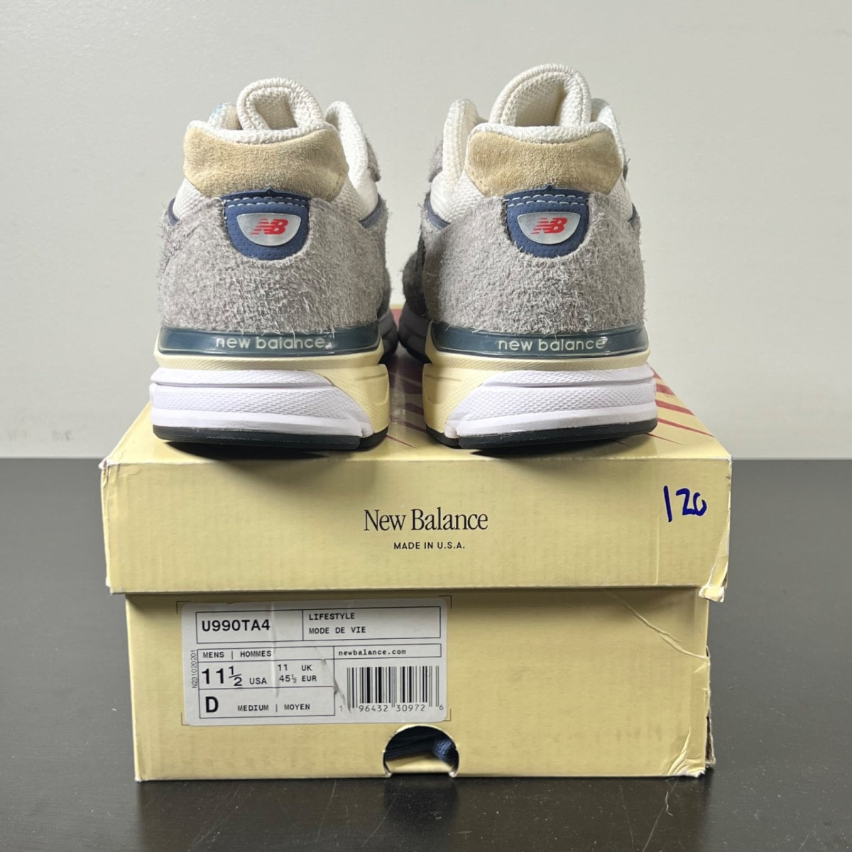 New Balance 990v4 MiUSA Grey Day (2023) 11.5 (VNDS Pre-Owned)New BalanceMarblehead/Vintage Indigo - Image 4