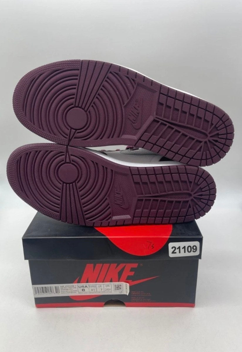Jordan 1 Retro High OG Bordeaux 8 (Lightly Worn Pre-Owned)JordanBordeaux/White-Metallic Silver - Image 7