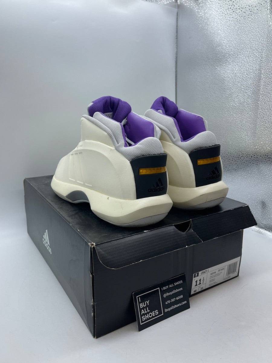 adidas Crazy 1 Cream White Active Purple 11.5 (Moderately Worn Pre-Owned) - Image 4