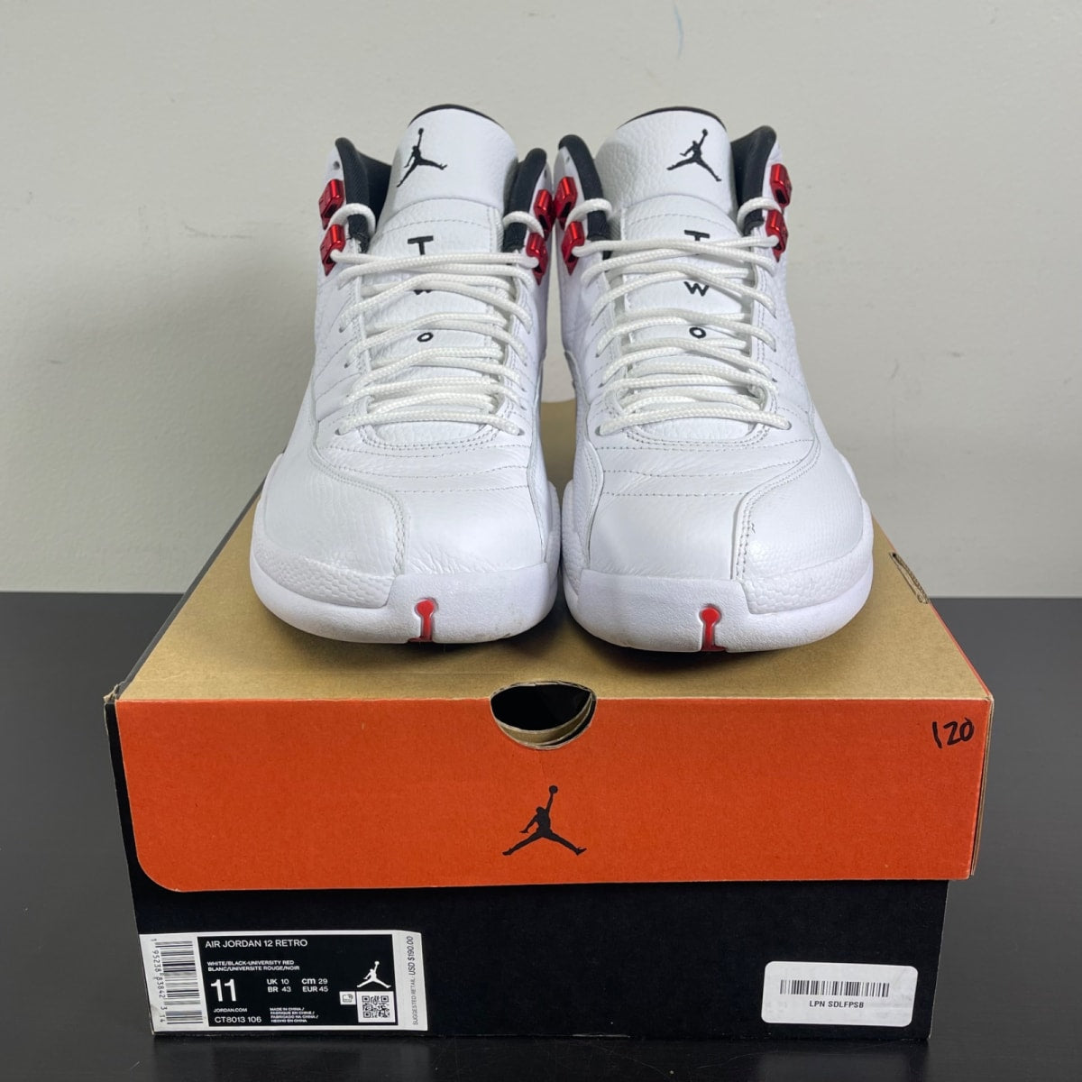 Jordan 12 Retro Twist 11 (Moderately Worn Pre-Owned)JordanWhite/Black-University Red - Image 2