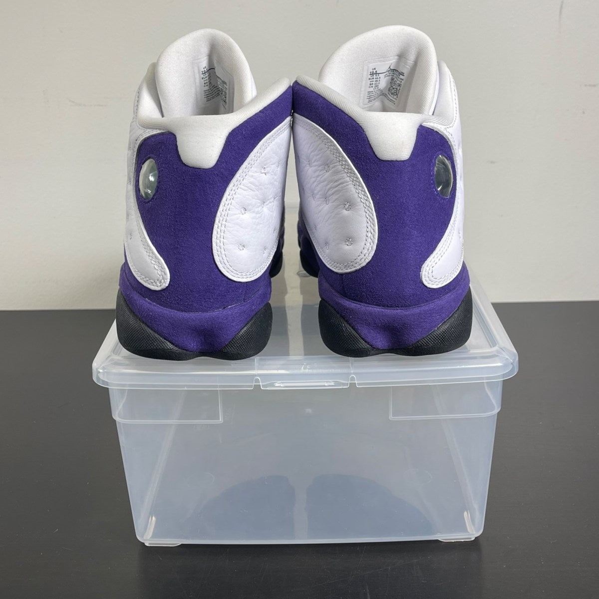 Jordan 13 Retro Lakers 10.5 (Moderately Worn Pre-Owned)JordanWhite/Black-Court Purple-University Gold - Image 4