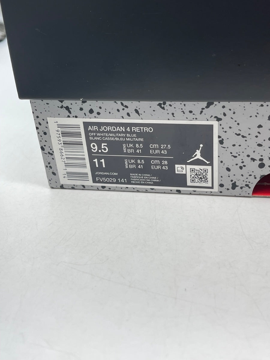 Jordan 4 Retro Military Blue (2024) 9.5 (Moderately Worn Pre-Owned)JordanOff-White/Military Blue/Neutral Grey - Image 9