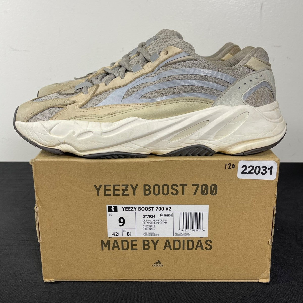 adidas Yeezy Boost 700 V2 Cream 9 (Moderately Worn Pre-Owned)adidasCream/Cream/Cream - Image 3