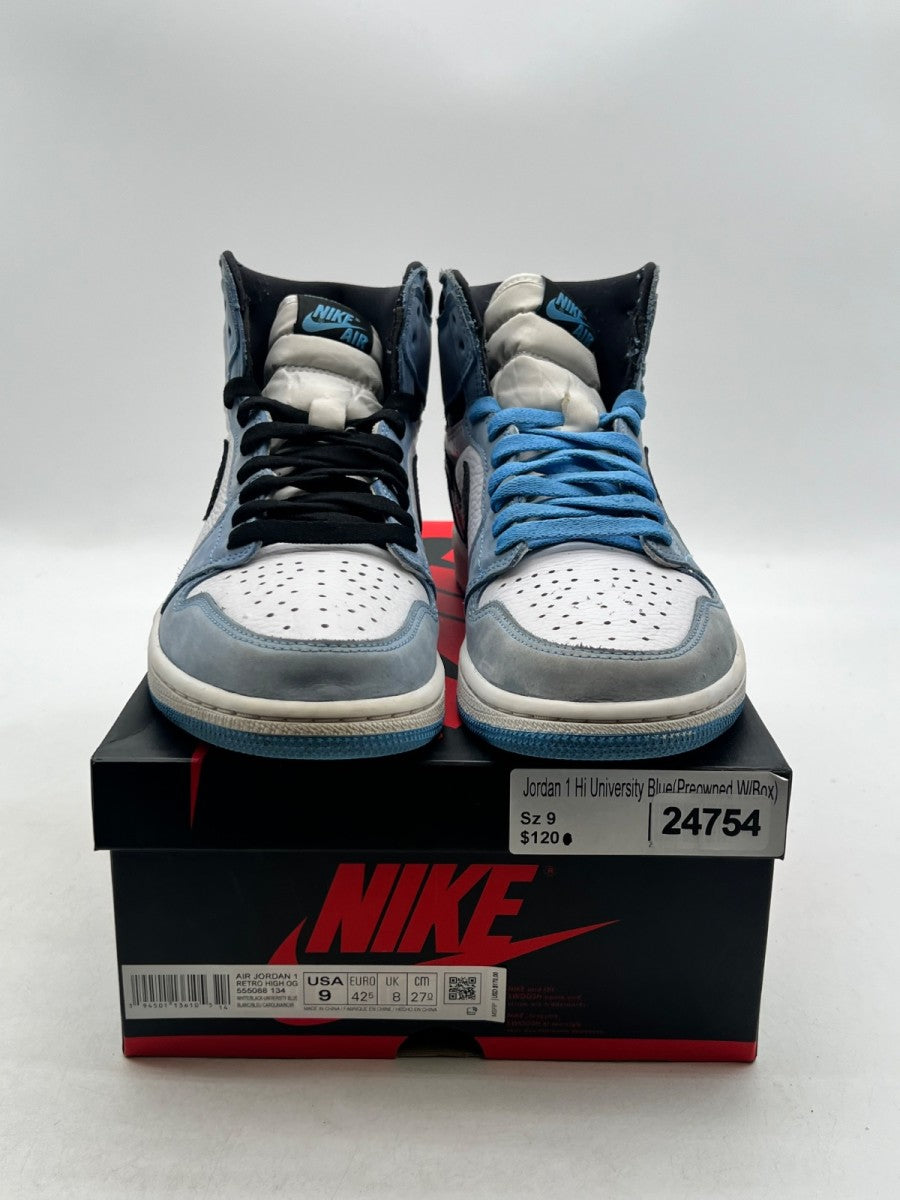 Jordan 1 Retro High OG University Blue 9 (Moderately Worn Pre-Owned)JordanWhite/University Blue-Black - Image 2