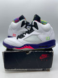 Jordan 5 Retro Alternate Bel-Air 12 (Moderately Worn Pre-Owned)JordanWhite/Court Purple-Racer Pink-Ghost Green - Image 1