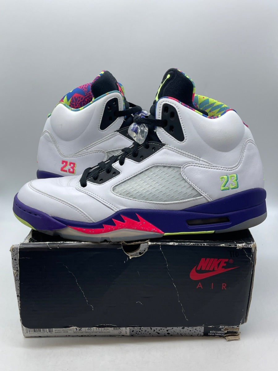 Jordan 5 Retro Alternate Bel-Air 12 (Moderately Worn Pre-Owned)JordanWhite/Court Purple-Racer Pink-Ghost Green - Image 1