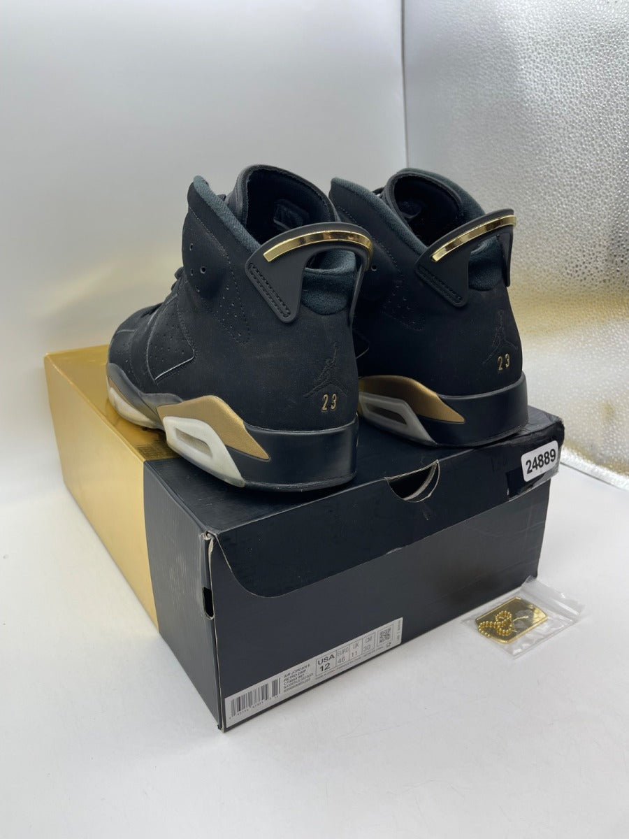 Jordan 6 Retro DMP (2020) 12 (Moderately Worn Pre-Owned)JordanBlack/Metallic Gold - Image 4