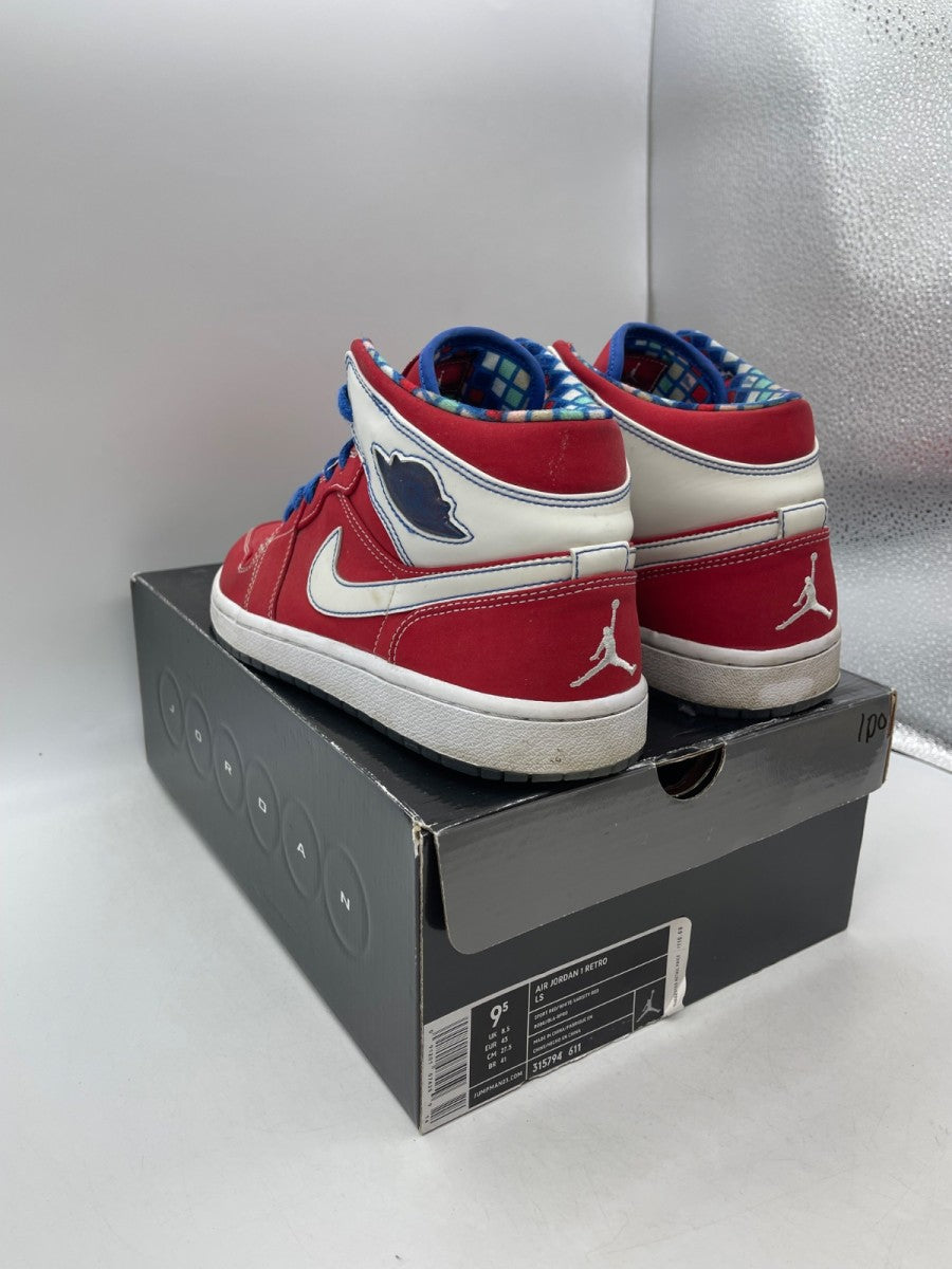 Jordan 1 Retro LS Sport Red 9.5 (Moderately Worn Pre-Owned)JordanSport Red/Varsity Blue-White - Image 4