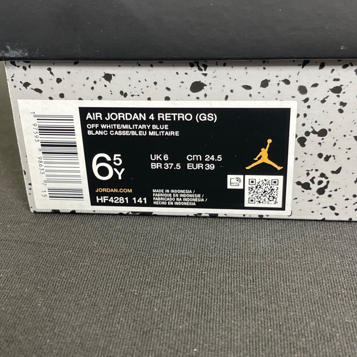 Jordan 4 Retro Military Blue (2024) (GS) 6.5Y (Moderately Worn Pre-Owned)JordanOff-White/Military Blue/Neutral Grey - Image 6