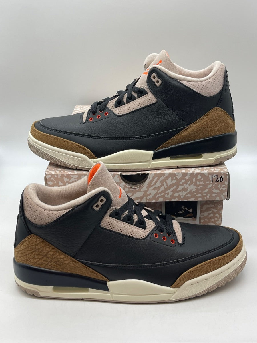 Jordan 3 Retro Desert Elephant 11.5 (Moderately Worn Pre-Owned)JordanBlack/Rush Orange/Fossil Stone/Sail - Image 1