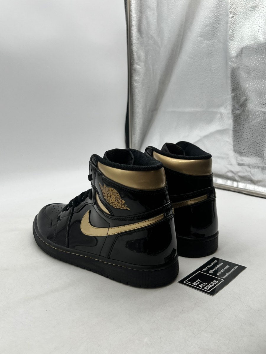 Jordan 1 Retro High Black Metallic Gold (2020) 10 (Lightly Worn Pre-Owned) - Image 4