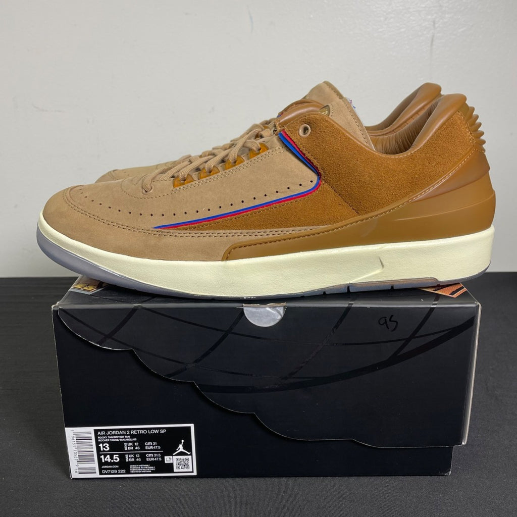 Jordan 2 Retro Low Two 18 13 (Moderately Worn Pre-Owned)JordanRocky Tan/British Tan-Gym Red-Team Royal - Image 3