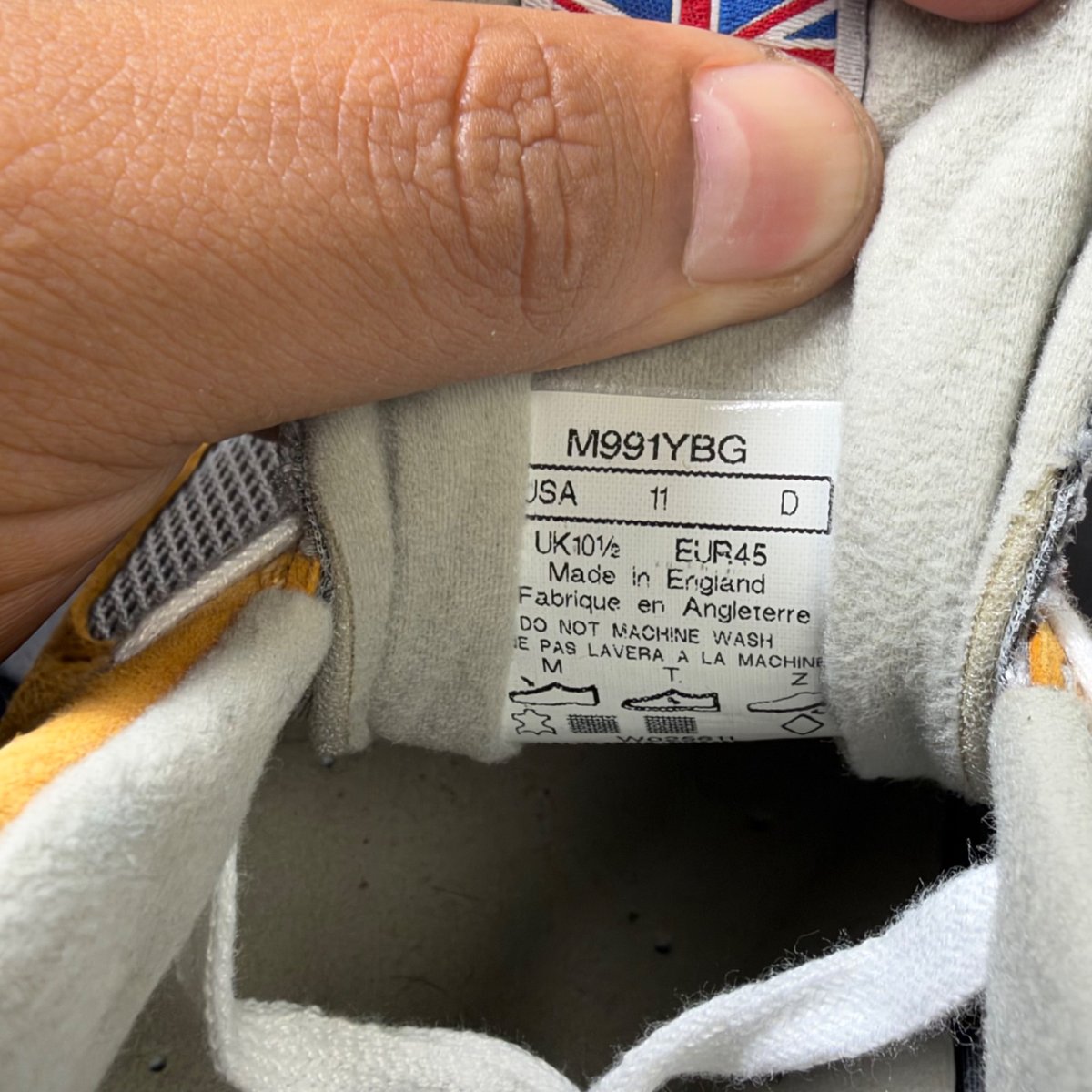 New Balance 991 Yellow Blue (Size 11) - aux