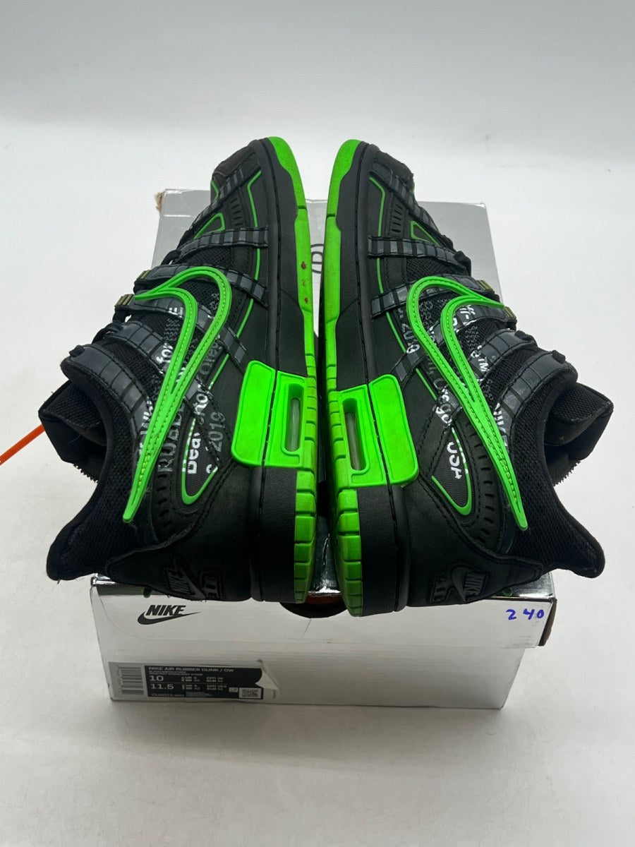 Nike Air Rubber Dunk Off-White Green Strike 10 (Lightly Worn Pre-Owned)NikeBlack/White-Green Strike - Image 9