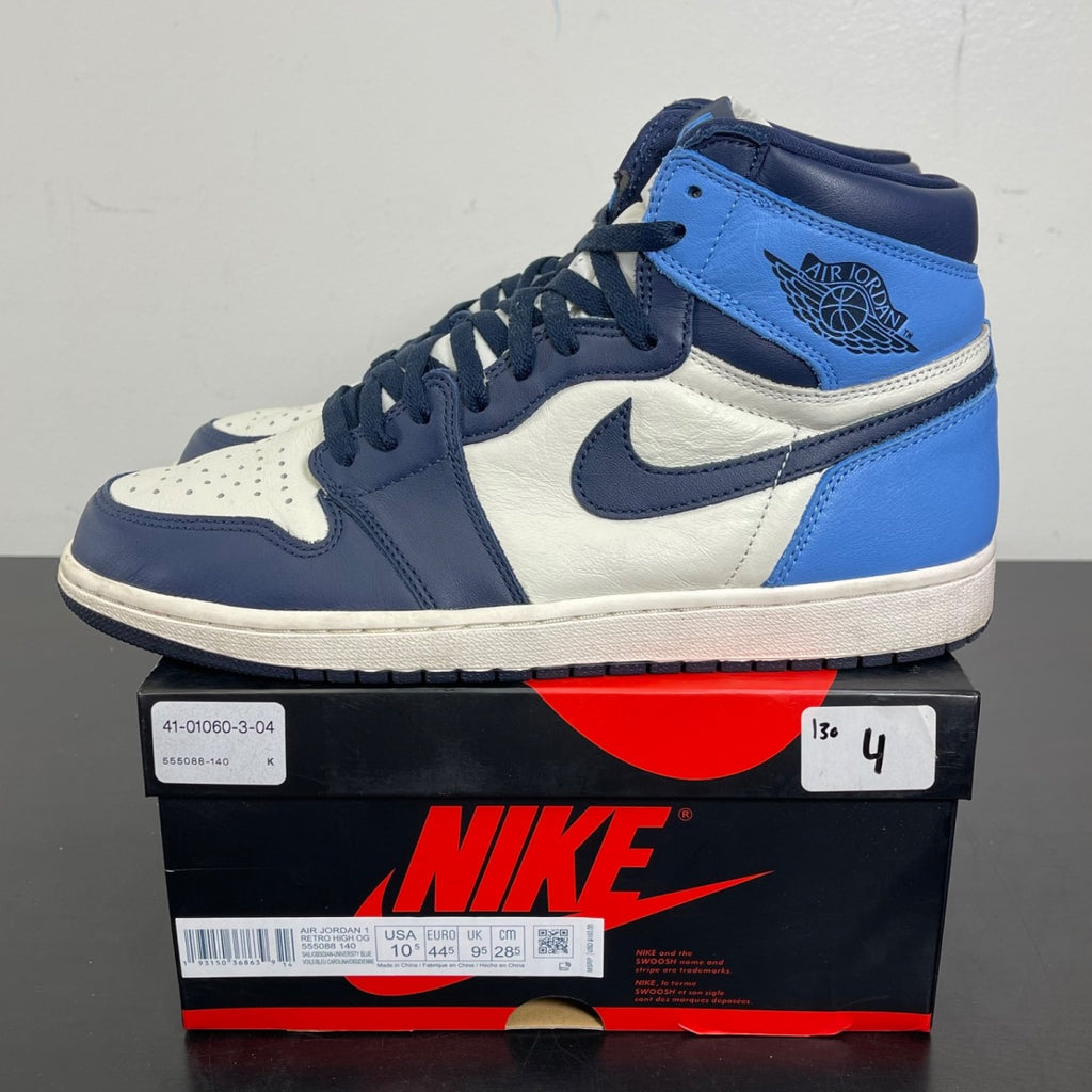 Jordan 1 Retro High Obsidian 10.5 (Moderately Worn Pre-Owned)JordanSail/Obsidian-University Blue - Image 3