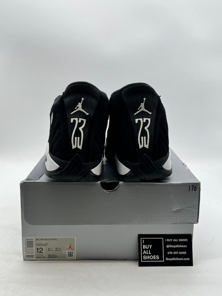 Jordan 14 Retro Black White 12 (Lightly Worn Pre-Owned) - Image 3