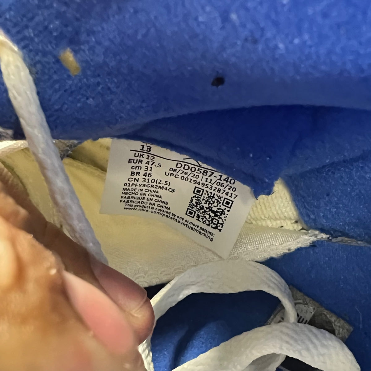 Jordan 5 Retro White Stealth (2021) 13 (Heavily Worn Pre-Owned)JordanWhite/Stealth- Black-Hyper-Royal - Image 7