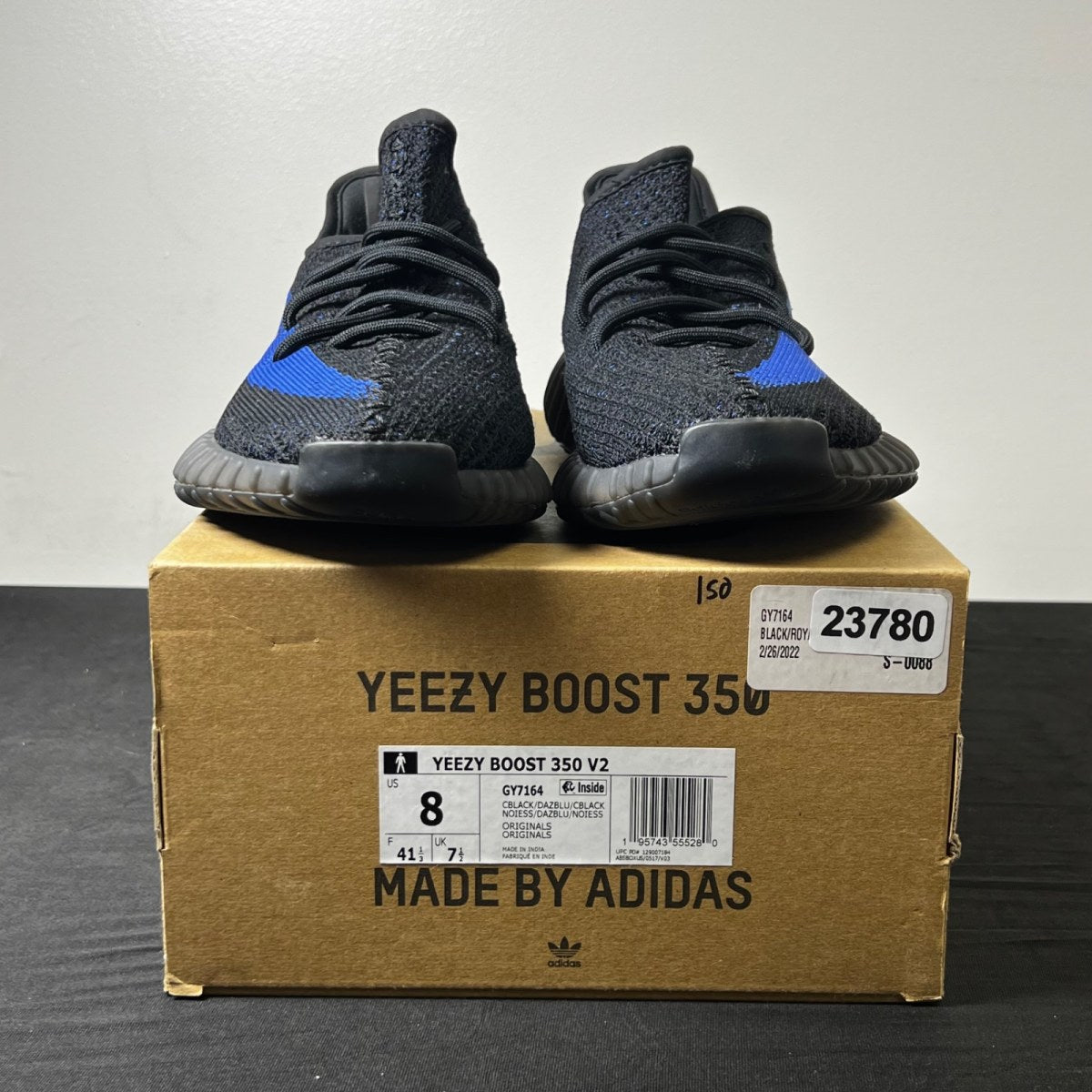 adidas Yeezy Boost 350 V2 Dazzling Blue 8 (Lightly Worn Pre-Owned)adidasCore Black/Dazzling Blue/Core Black - Image 2