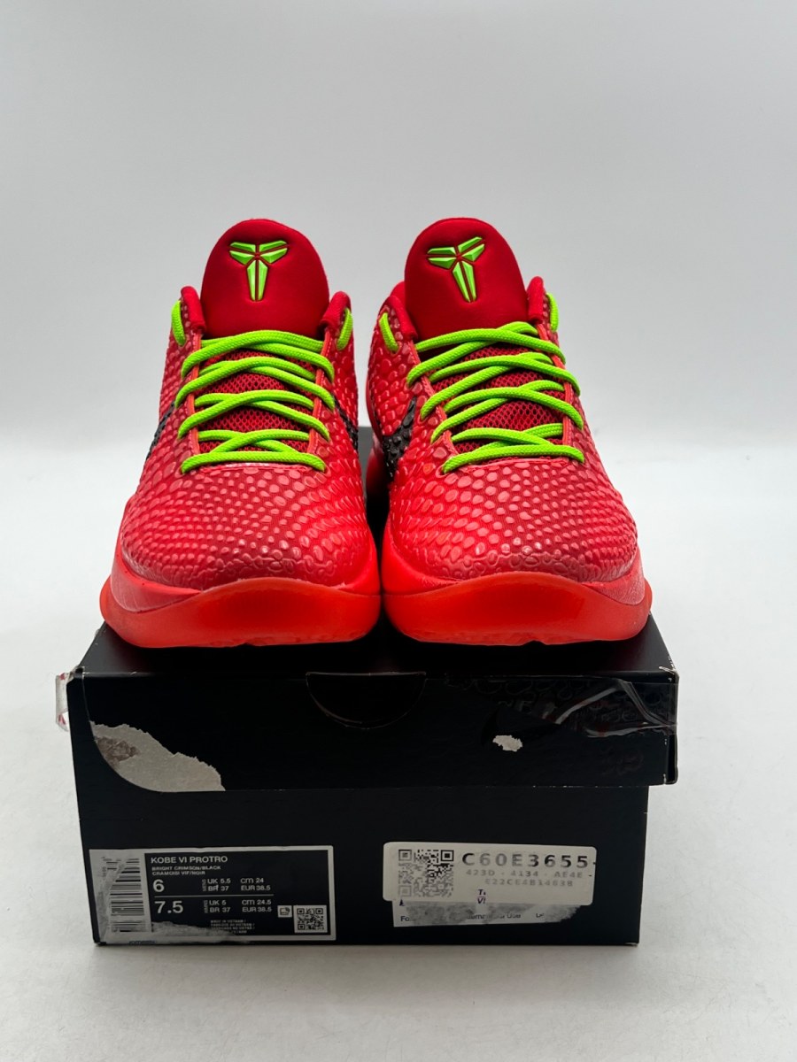 Nike Kobe 6 Protro Reverse Grinch 6 (Lightly Worn Pre-Owned)NikeBright Crimson/Black/Electric Green - Image 2