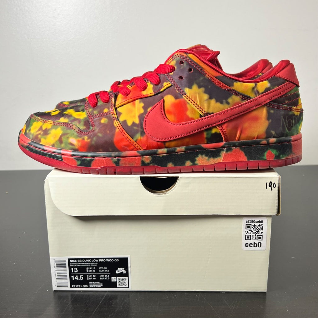 Nike SB Dunk Low The Wizard of Oz Poppy Field 13 (Lightly Worn Pre-Owned)NikeVarsity Red/University Gold - Image 3