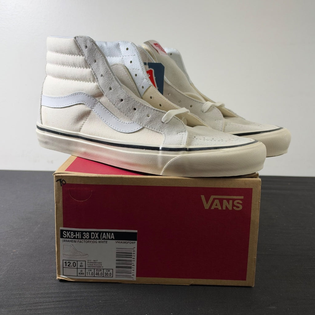 Vans Sk8-Hi 38 DX 'Cream White' (Size 12) - Image 1