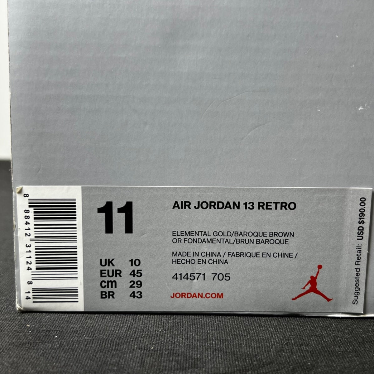 Jordan 13 Retro Wheat 11 (New Pre-Owned)JordanElemental Gold/Baroque Brown-Gum Yellow - Image 7