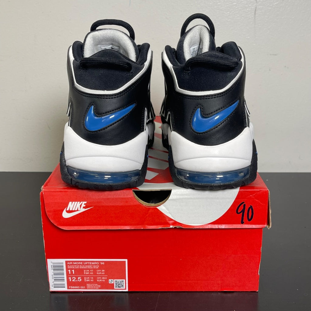 Nike Air More Uptempo 96 Black Star Blue 11 (Moderately Worn Pre-Owned)NikeBlack/Star Blue/Summit White/Sail - Image 4