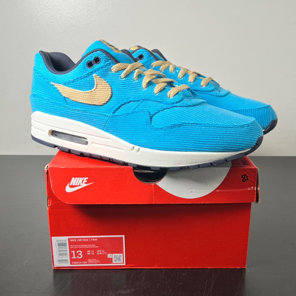 Nike Air Max 1 Corduroy Baltic Blue (Size 13) - Image 1