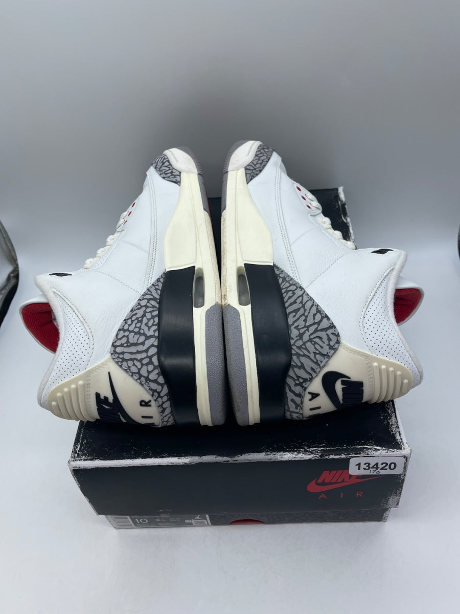 Jordan 3 Retro White Cement Reimagined 10 (Moderately Worn Pre-Owned)JordanSummit White/Fire Red/Black/Cement Grey - Image 6