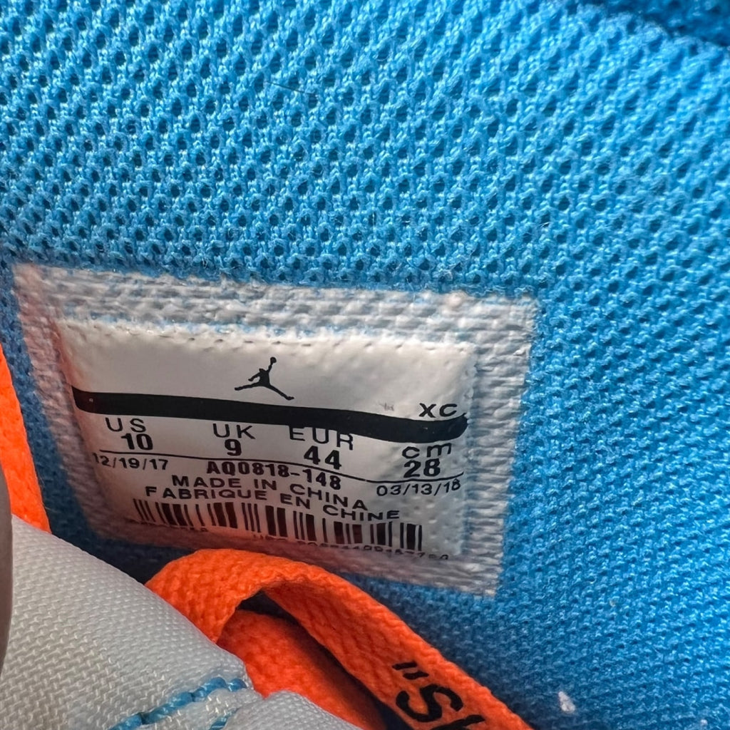 Jordan 1 Retro High Off-White University Blue 10 (Lightly Worn Pre-Owned)JordanWhite/Dark Powder Blue-Cone - Image 7