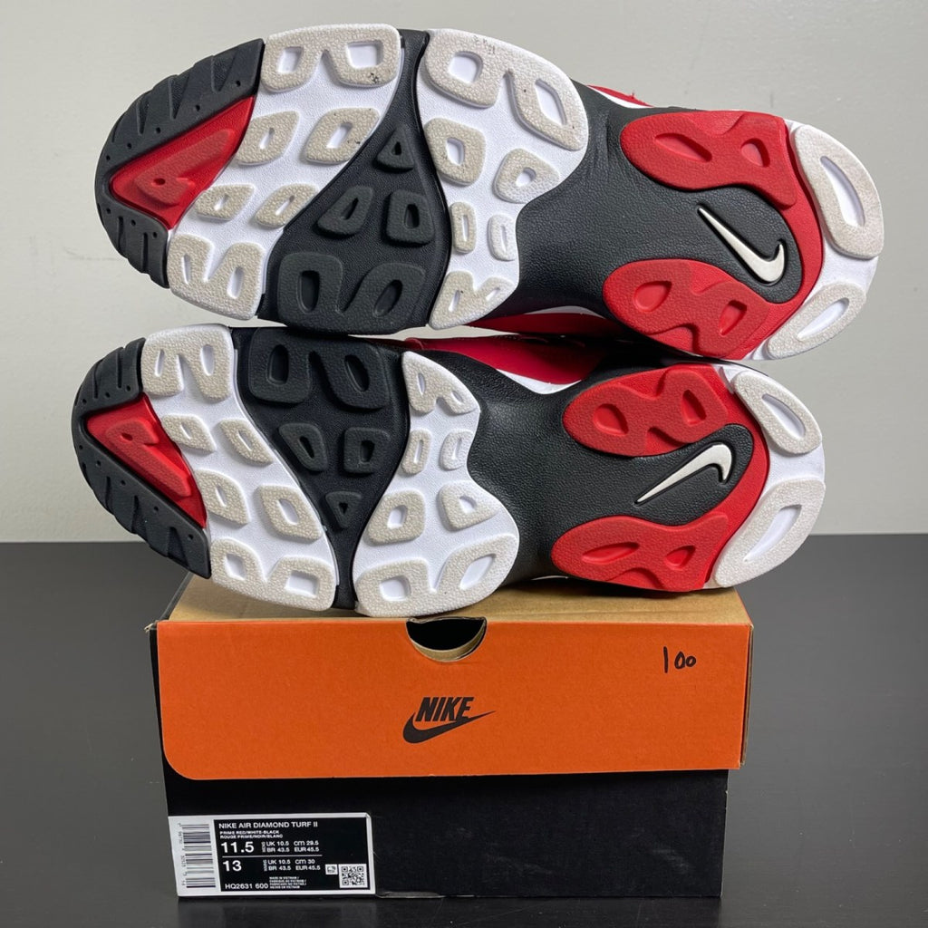 Nike Air Diamond Turf 2 Red Gold (2026) 11.5 (Moderately Worn Pre-Owned)NikePrime Red/Black/Metallic Gold/White - Image 5