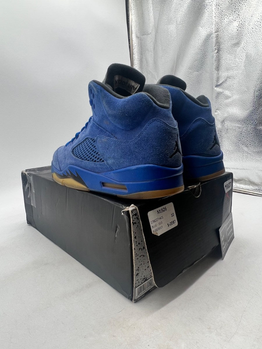Jordan 5 Retro Blue Suede 10 (Heavily Worn Pre-Owned) - Image 6