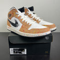 Jordan 1 Mid SE Brushstroke 11.5 (Moderately Worn Pre-Owned)JordanSail/Black-Cider-Chile Red - Image 1
