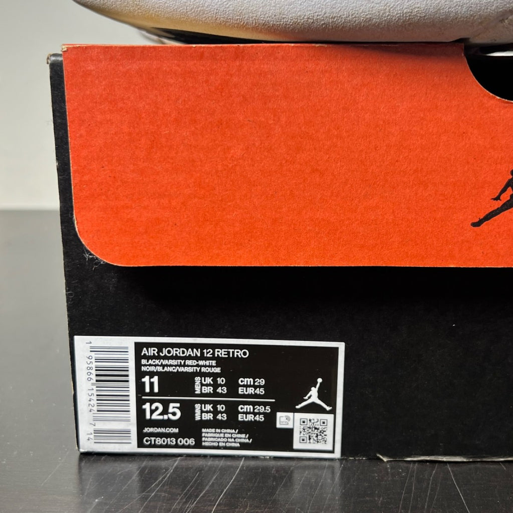 Jordan 12 Retro Playoffs (2022) 11 (Moderately Worn Pre-Owned)JordanBlack/Varsity Red-White - Image 4