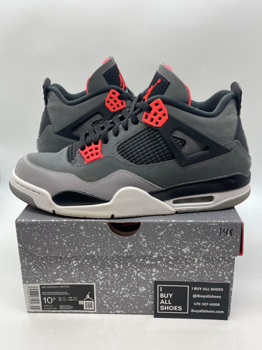 Jordan 4 Retro Infrared 10.5 (Moderately Worn Pre-Owned) - Image 1