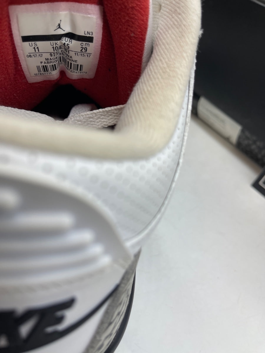 Jordan 3 Retro Free Throw Line White Cement 11 (Heavily Worn Pre-Owned) - Image 8