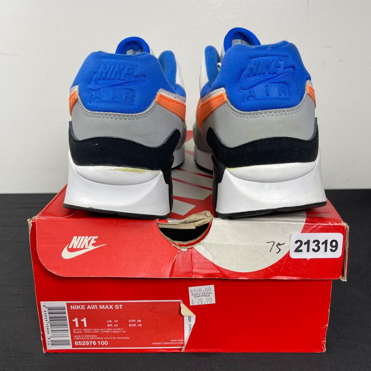 Nike Air Max ST 'White Grey Mango' 11 (Moderately Worn Pre-Owned)Nike - Image 4