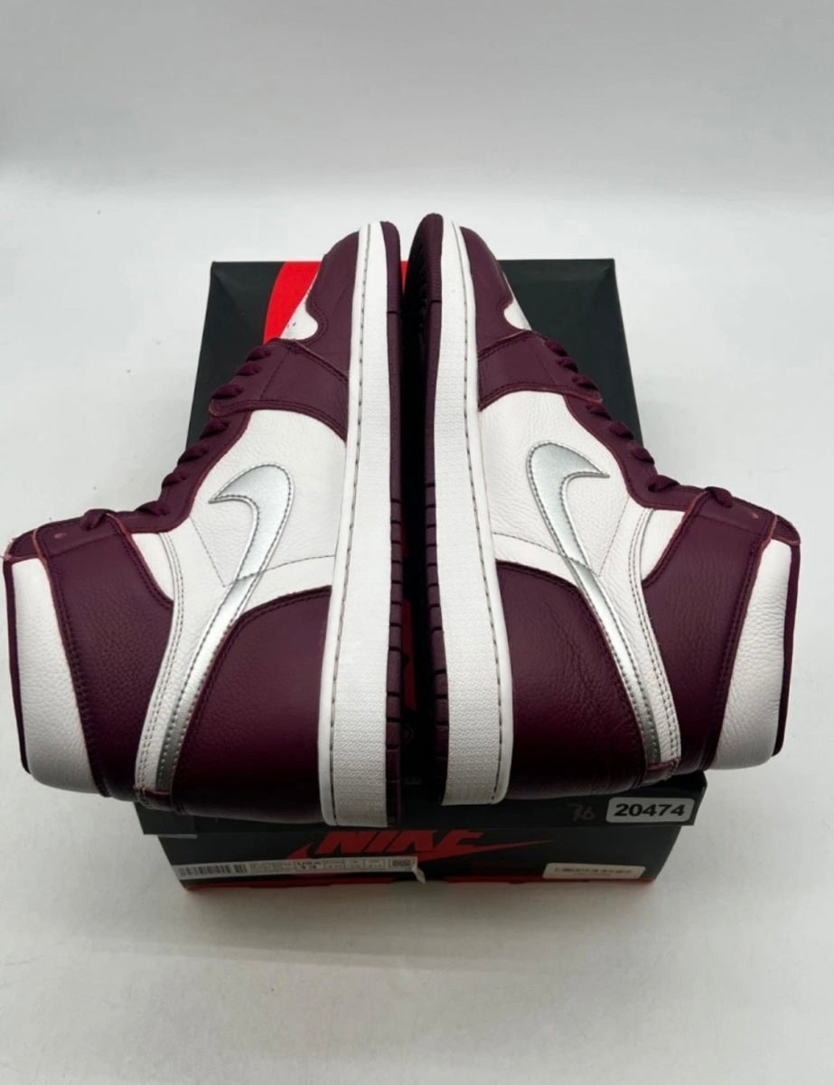 Jordan 1 Retro High OG Bordeaux 13 (Lightly Worn Pre-Owned)JordanBordeaux/White-Metallic Silver - Image 7