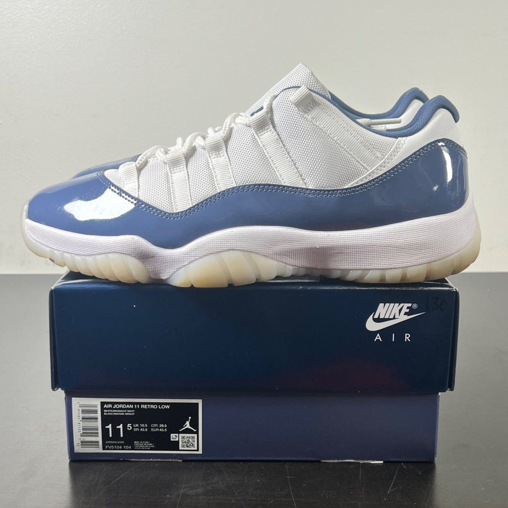 Jordan 11 Retro Low Diffused Blue 11.5 (Lightly Worn Pre-Owned)JordanWhite/Midnight Navy/Diffused Blue/Football Grey - Image 3