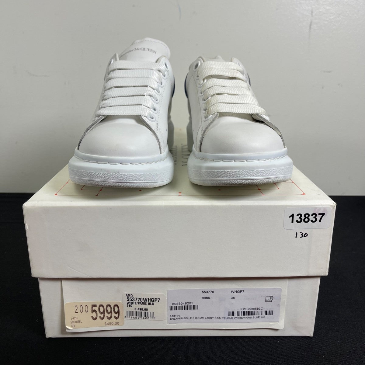 Alexander McQueen Oversized Worker Blue (Women's) 36 (Moderately Worn Pre-Owned)Alexander McQueenWhite - Image 2