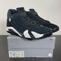 Jordan 14 Retro Black White 10.5 (Moderately Worn Pre-Owned)JordanBlack/Black/White/University Red - Image 1