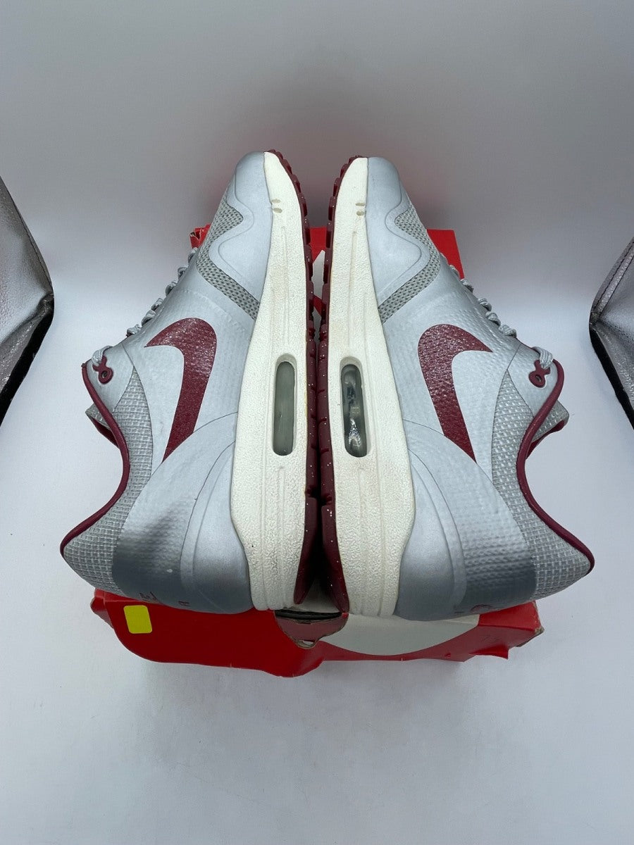 Nike Air Max 1 Hyperfuse Night Track 11.5 (Moderately Worn Pre-Owned)NikeMetallic Silver/Deep Red-Sail - Image 6