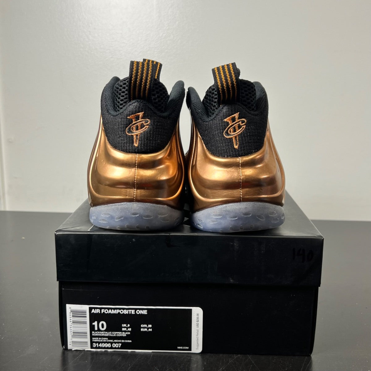 Nike Air Foamposite One Copper (2017) 10 (Lightly Worn Pre-Owned)NikeMetallic Copper/Metallic Copper-Black - Image 4