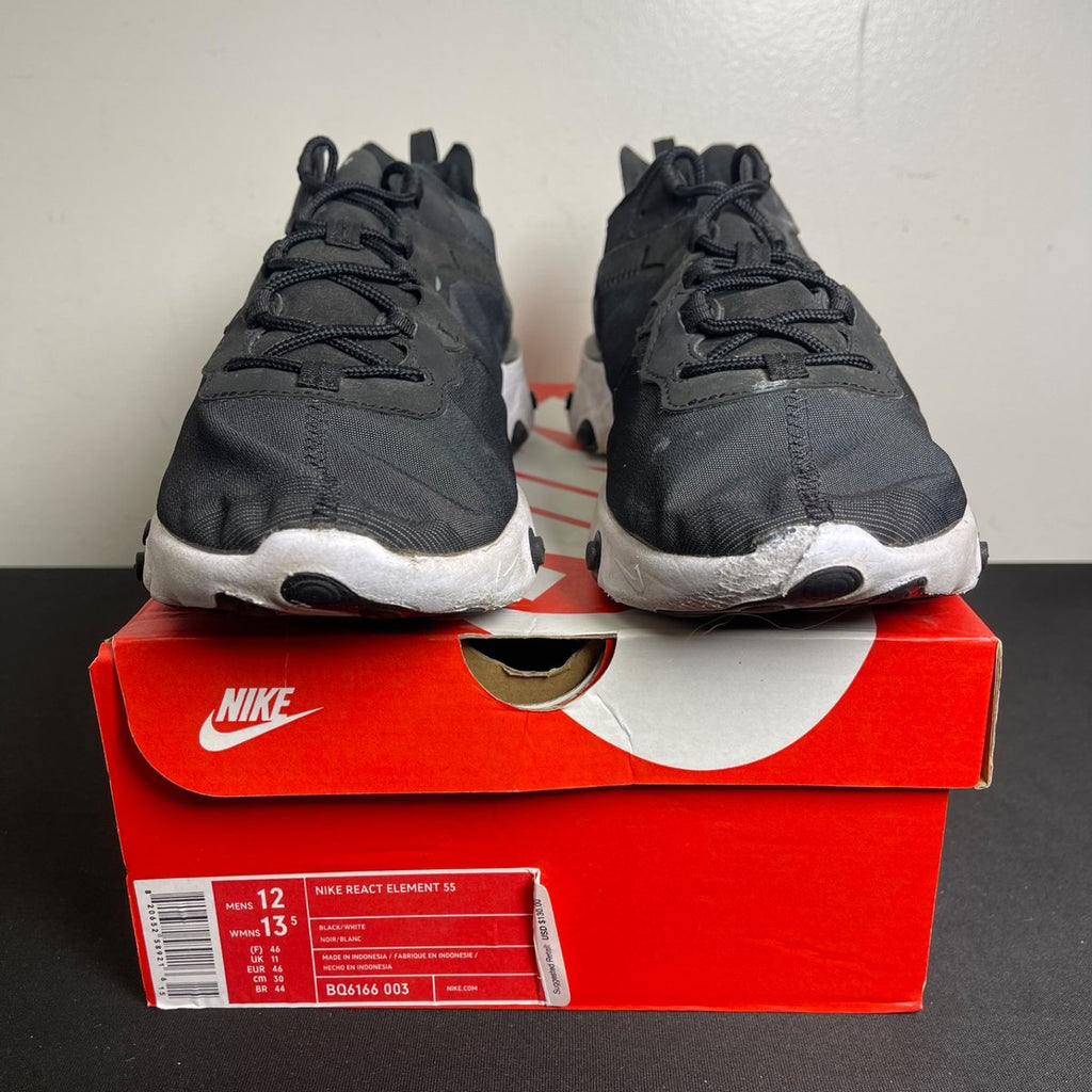 Nike React Element 55 Black White (Size 12) - aux