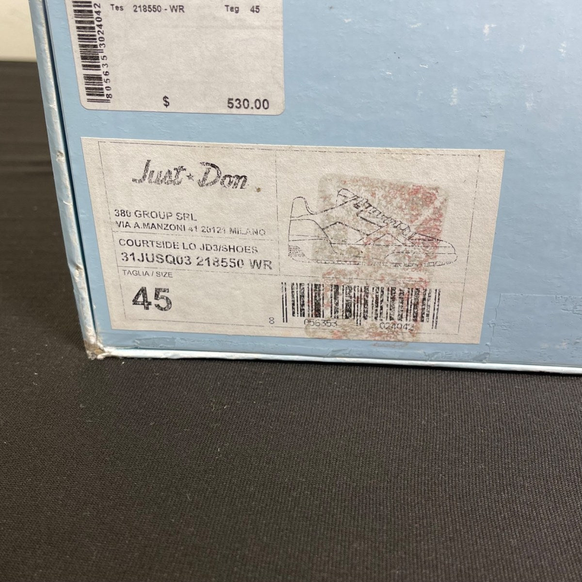 Just Don Courtside Low 'White Red' (Size 45) - Image 7